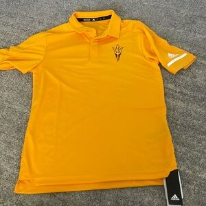 NWT Men’s gold ASU adidas polo sz S